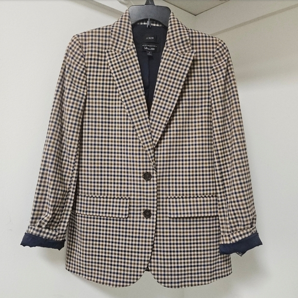 J. CREW TOLLEGNO 1900 BOYFRIEND BLAZER ITALIAN STRETCH WOOL 4 - Picture 2 of 8